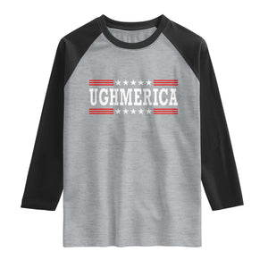 Ughmerica Anti 4th of July Raglan Shirt TS10 Heather Gray Black Print Your Wear