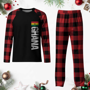 Distressed Ghana Flag Plaid Pajama Set Vintage Ghanese Flag Africa Ghanaian Heritage