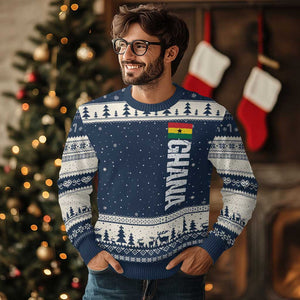 Distressed Ghana Flag Ugly Christmas Sweater Vintage Ghanese Flag Africa Ghanaian Heritage