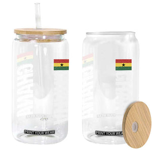 Distressed Ghana Flag Glass Can Vintage Ghanese Flag Africa Ghanaian Heritage