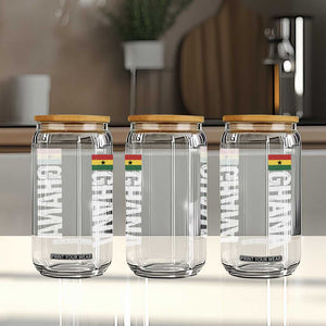 Distressed Ghana Flag Glass Can Vintage Ghanese Flag Africa Ghanaian Heritage