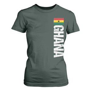 Distressed Ghana Flag T Shirt For Women Vintage Ghanese Flag Africa Ghanaian Heritage