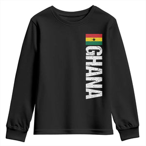 Distressed Ghana Flag Youth Sweatshirt Vintage Ghanese Flag Africa Ghanaian Heritage