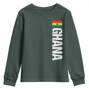 Distressed Ghana Flag Youth Sweatshirt Vintage Ghanese Flag Africa Ghanaian Heritage