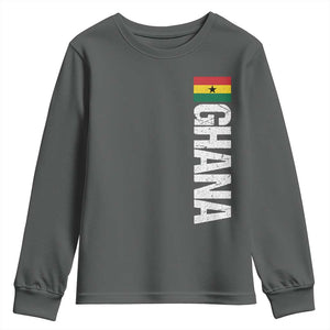 Distressed Ghana Flag Youth Sweatshirt Vintage Ghanese Flag Africa Ghanaian Heritage