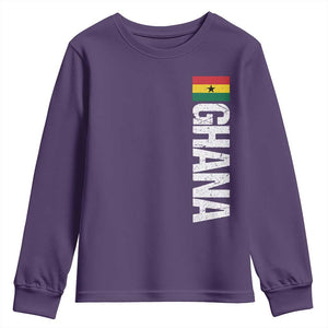 Distressed Ghana Flag Youth Sweatshirt Vintage Ghanese Flag Africa Ghanaian Heritage