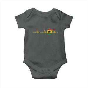 Heart Ghana Flag Baby Onesie Heartbeat EKG Pulse Proud Ghanaian
