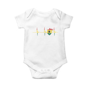 Heart Ghana Flag Baby Onesie Heartbeat EKG Pulse Proud Ghanaian