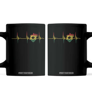 Heart Ghana Flag Coffee Mug Heartbeat EKG Pulse Proud Ghanaian