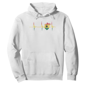 Heart Ghana Flag Hoodie Heartbeat EKG Pulse Proud Ghanaian
