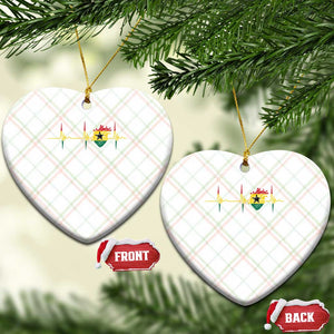 Heart Ghana Flag Ceramic Ornament Heartbeat EKG Pulse Proud Ghanaian