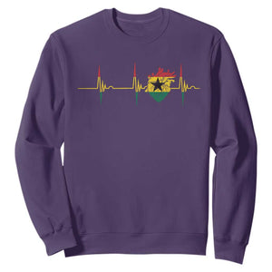 Heart Ghana Flag Sweatshirt Heartbeat EKG Pulse Proud Ghanaian