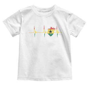 Heart Ghana Flag Toddler T Shirt Heartbeat EKG Pulse Proud Ghanaian
