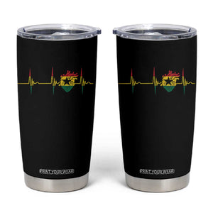 Heart Ghana Flag Tumbler Cup Heartbeat EKG Pulse Proud Ghanaian
