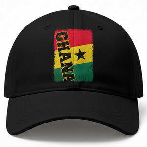 Vintage Distressed Ghana Flag Baseball Cap Ghanaian Heritage Africa Ghanese Roots