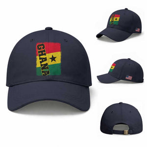 Vintage Distressed Ghana Flag Baseball Cap Ghanaian Heritage Africa Ghanese Roots