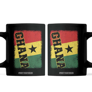 Vintage Distressed Ghana Flag Coffee Mug Ghanaian Heritage Africa Ghanese Roots