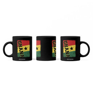 Vintage Distressed Ghana Flag Coffee Mug Ghanaian Heritage Africa Ghanese Roots