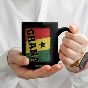 Vintage Distressed Ghana Flag Coffee Mug Ghanaian Heritage Africa Ghanese Roots