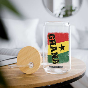 Vintage Distressed Ghana Flag Glass Can Ghanaian Heritage Africa Ghanese Roots