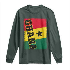 Vintage Distressed Ghana Flag Long Sleeve Shirt Ghanaian Heritage Africa Ghanese Roots