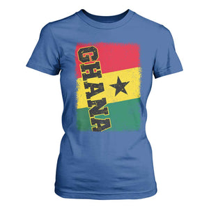 Vintage Distressed Ghana Flag T Shirt For Women Ghanaian Heritage Africa Ghanese Roots