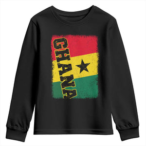 Vintage Distressed Ghana Flag Youth Sweatshirt Ghanaian Heritage Africa Ghanese Roots