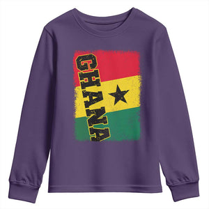 Vintage Distressed Ghana Flag Youth Sweatshirt Ghanaian Heritage Africa Ghanese Roots