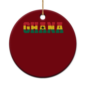 Ghana Flag Ceramic Ornament Varsity Lettering Design Ghanaian Pride Heritage Graphic
