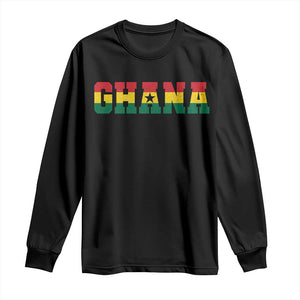 Ghana Flag Long Sleeve Shirt Varsity Lettering Design Ghanaian Pride Heritage Graphic