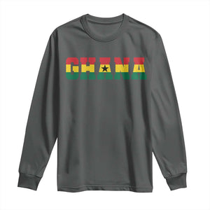Ghana Flag Long Sleeve Shirt Varsity Lettering Design Ghanaian Pride Heritage Graphic