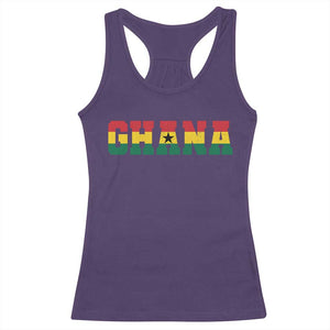 Ghana Flag Racerback Tank Top Varsity Lettering Design Ghanaian Pride Heritage Graphic