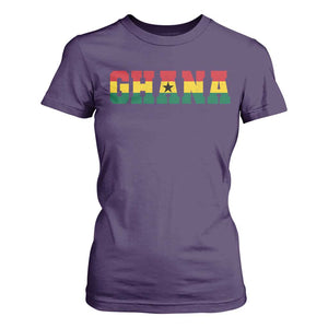 Ghana Flag T Shirt For Women Varsity Lettering Design Ghanaian Pride Heritage Graphic