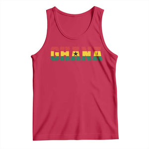 Ghana Flag Tank Top Varsity Lettering Design Ghanaian Pride Heritage Graphic