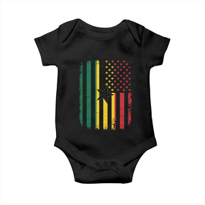 Ghana American Flag Baby Onesie Vintage Ghanaian Pride Heritage Graphic for Ghanaian Americans