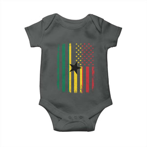 Ghana American Flag Baby Onesie Vintage Ghanaian Pride Heritage Graphic for Ghanaian Americans