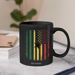 Ghana American Flag Coffee Mug Vintage Ghanaian Pride Heritage Graphic for Ghanaian Americans