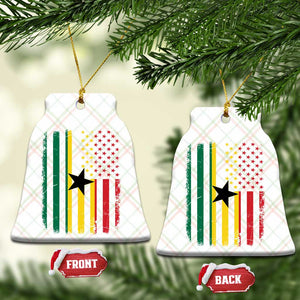 Ghana American Flag Ceramic Ornament Vintage Ghanaian Pride Heritage Graphic for Ghanaian Americans