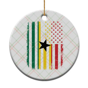 Ghana American Flag Ceramic Ornament Vintage Ghanaian Pride Heritage Graphic for Ghanaian Americans