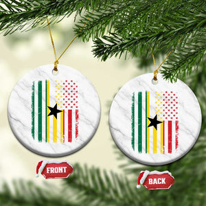 Ghana American Flag Ceramic Ornament Vintage Ghanaian Pride Heritage Graphic for Ghanaian Americans