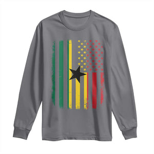 Ghana American Flag Long Sleeve Shirt Vintage Ghanaian Pride Heritage Graphic for Ghanaian Americans