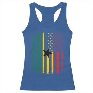 Ghana American Flag Racerback Tank Top Vintage Ghanaian Pride Heritage Graphic for Ghanaian Americans