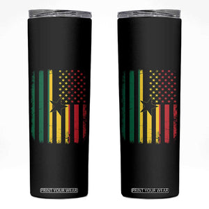 Ghana American Flag Skinny Tumbler Vintage Ghanaian Pride Heritage Graphic for Ghanaian Americans