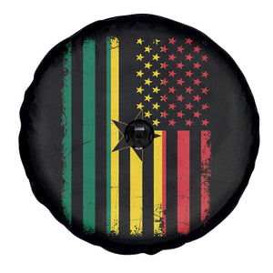 Ghana American Flag Spare Tire Cover Vintage Ghanaian Pride Heritage Graphic for Ghanaian Americans