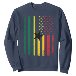 Ghana American Flag Sweatshirt Vintage Ghanaian Pride Heritage Graphic for Ghanaian Americans