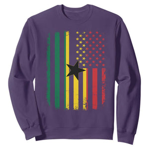 Ghana American Flag Sweatshirt Vintage Ghanaian Pride Heritage Graphic for Ghanaian Americans