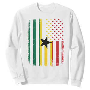 Ghana American Flag Sweatshirt Vintage Ghanaian Pride Heritage Graphic for Ghanaian Americans