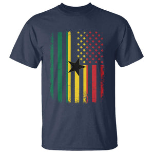 Ghana American Flag T Shirt Vintage Ghanaian Pride Heritage Graphic for Ghanaian Americans