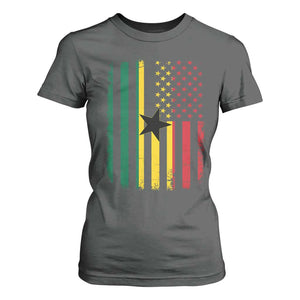 Ghana American Flag T Shirt For Women Vintage Ghanaian Pride Heritage Graphic for Ghanaian Americans