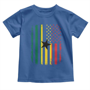 Ghana American Flag Toddler T Shirt Vintage Ghanaian Pride Heritage Graphic for Ghanaian Americans